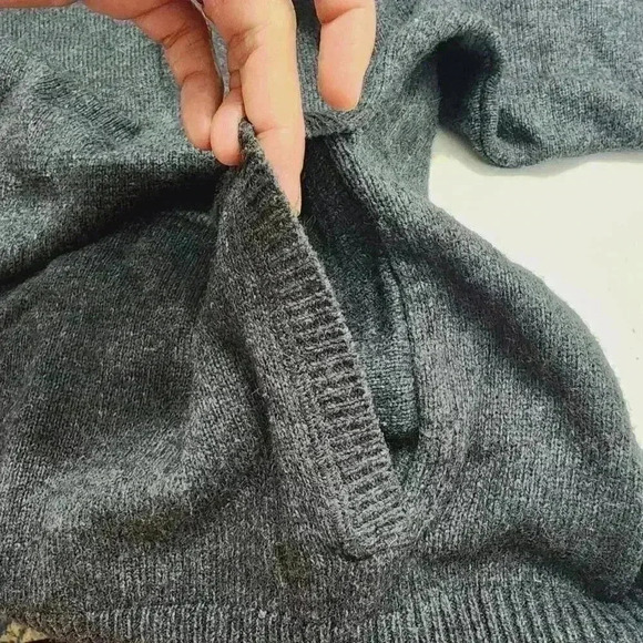 Loft Wool Rabbit Hair Blend Scoop neck Wide Sleeve Slouchy Sweater Women's L/XL - Picture 6 of 8